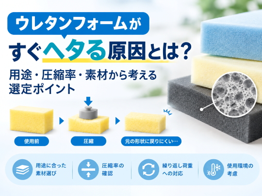 ウレタンフォームがすぐヘタる原因とは?用途・圧縮率・素材から考える選定ポイント